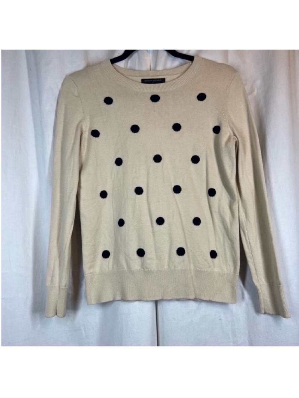 Banana republic 100% Cotton preppy polka dot sweatshirt top classic minimal